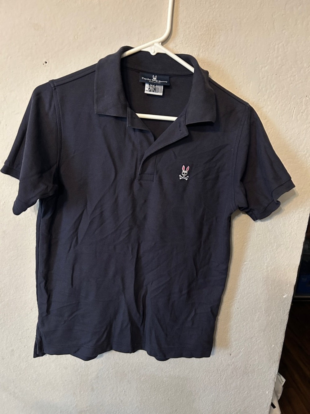 Psycho Bunny Men's Dark Navy Polo with Embroidered Bunny Logo